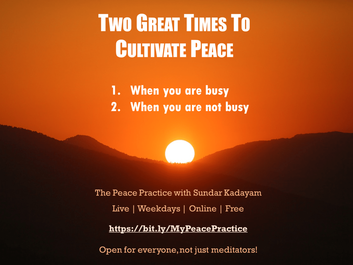 Two Great Times to Cultivate&nbsp;Peace